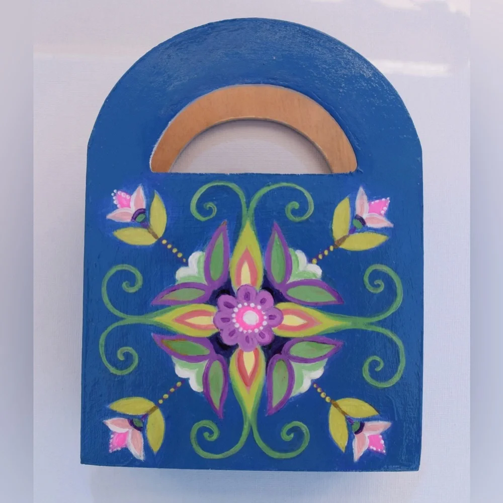 New Painted Wooden Handle Box